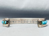 8 Inch Wrist Vintage Navajo Turquoise Heishi Bead Sterling Silver Bracelet-Nativo Arts