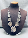 Highly Detailed Vintage Native American Hopi Sterling Silver Squash Blossom Necklace-Nativo Arts