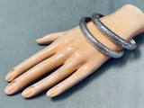 Exquisite Vintage Native American Sterling Silver Bracelet Set