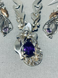 Fritson Toledo Vintage Native American Navajo Amethyst Sterling Silver Necklace-Nativo Arts