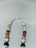 100 Gram Native American Navajo Singer Turquoise Lapis Sugulite Sterling Silver Necklace-Nativo Arts