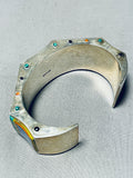 Most Intricate Vintage Southwest Turquoise Inlay Sterling Bracelet-Nativo Arts