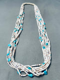 Important Vintage Navajo Heishi Turquoise Necklace, Old-Nativo Arts