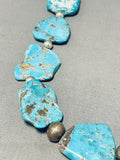 Slabs Of Turquoise!! Vintage Native American Navajo Sterling Silver Necklace Old-Nativo Arts