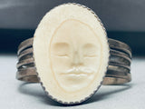 Moonface Rare Vintage Southwest Sterling Silver Bracelet Cuff-Nativo Arts