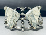 Pat Yazzie Detailed Vintage Native American Navajo White Jasper Sterling Silver Bracelet-Nativo Arts