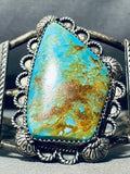 Pure Opulence: Vintage Native American Navajo Royston Turquoise Sterling Silver Bracelet-Nativo Arts