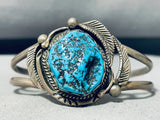 Amazing Vintage Native American Navajo Sleeping Beauty Turquoise Sterling Silver Bracelet-Nativo Arts