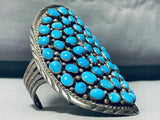 One Of The Best Ever Vintage Native American Navajo Circular Turquoise Sterling Silver Bracelet-Nativo Arts