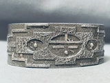 Aj Bowman Magnificent Vintage Native American Navajo Sterling Silver Bracelet