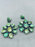 The Best Vintage Native American Navajo Sonoran Gold Turquoise Sterling Silver Earrings-Nativo Arts