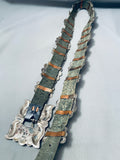 Important Ben Yazzie Vintage Native American Navajo Turquoise Sterling Silver Concho Belt