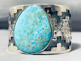 Superior San Felipe Signed Pilot Mountain Turquoise Sterling Silver Huge Cuff-Nativo Arts