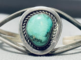 Incredible Vintage Native American Navajo Green Turquoise Sterling Silver Bracelet-Nativo Arts
