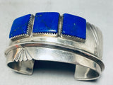 One Of The Coolest Ever Vintage Native American Navajo Lapis Sterling Silver Bracelet-Nativo Arts