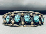 Very Rare Turquosie!! Vintage Native American Navajo Sterling Silver Bracelet-Nativo Arts