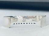 One Of The Coolest Vintage Native American Navajo Turquoise Inlay Sterling Silver Bracelet-Nativo Arts