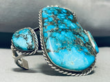 Best Vintage Native American Navajo Blue Diamond Turquoise Bsterling Silver Bracelet-Nativo Arts