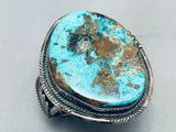 Museum Quality Vintage Native American Navajo Old Kingman Turquoise Sterling Silver Bracelet-Nativo Arts