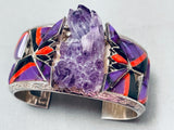 The Best Southwest Amethyst Sterling Silver Coral Inlay Bracelet Cuff-Nativo Arts