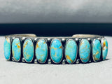 Important Heavy Vintage Native American Navajo Kirk Smith Turquoise Sterling Silver Bracelet-Nativo Arts