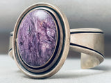 One Of The Best Vintage Native American Navajo Charoite Sterling Silver Bracelet-Nativo Arts