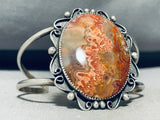Jupiter Agate!! Vintage Native American Navajo Sterling Silver Bracelet Old-Nativo Arts