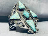 One Of The Best Ever Vintage Native American Navajo Turquoise Star Sterling Silver Bracelet-Nativo Arts