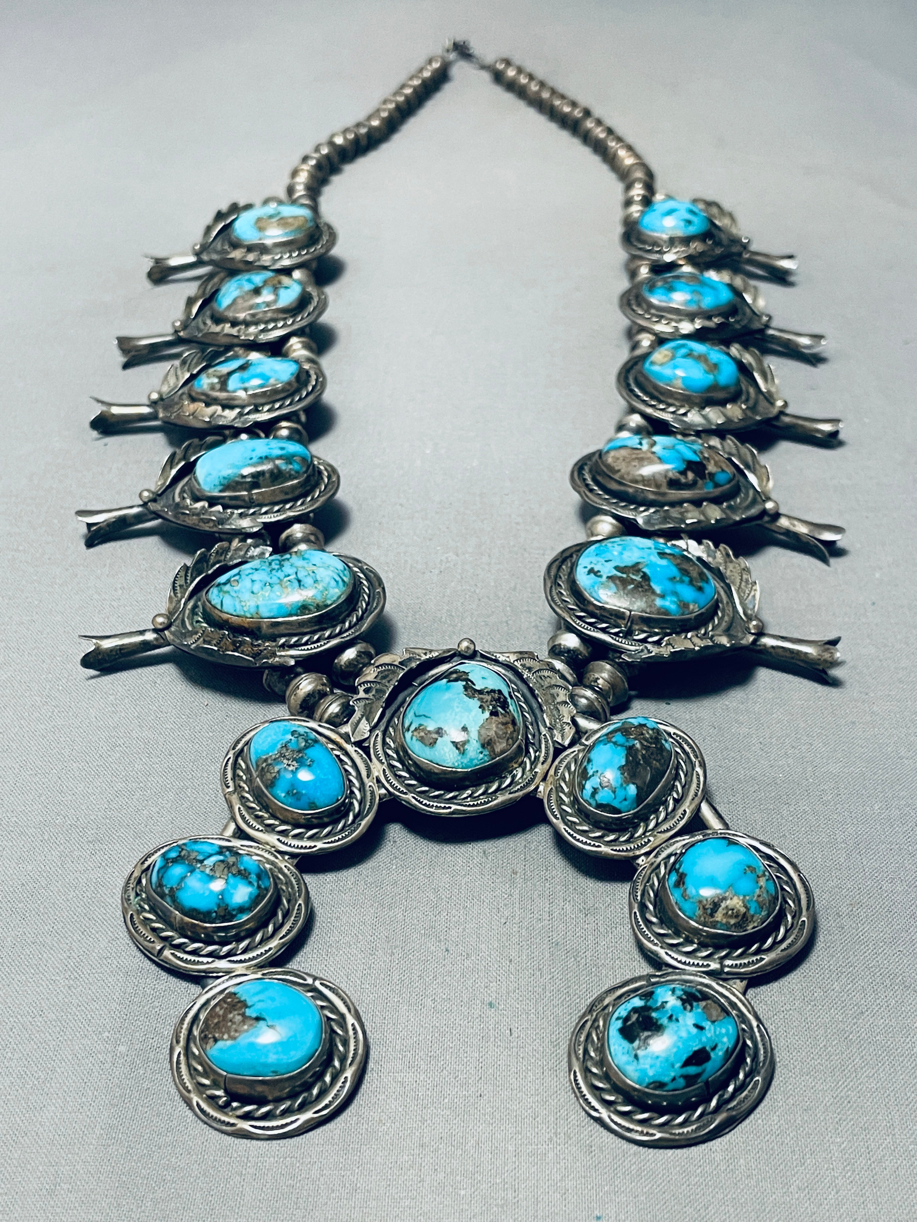 Mega Morenci Vintage Native American Navajo Turquoise Sterling