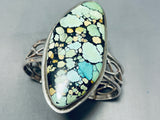 One Of Best Vintage Native American Navajo Spiderweb Green Turquoise Sterling Silver Bracelet-Nativo Arts