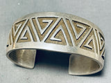 Amazing Native American Navajo J.cowboy Signed Sterling Silver Bracelet-Nativo Arts