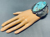 Old Deposit Gilbert Turquoise!!! Vintage Native American Navajo Sterling Silver Bracelet-Nativo Arts