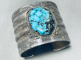 Statement Vintage Native American Navajo Blue Diamond Turquoise Sterling Silver Bracelet-Nativo Arts