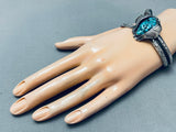 One Of The Most Unique Vintage Native American Navajo Spider Turquoise Sterling Silver Bracelet-Nativo Arts