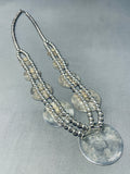 Native American Gorgy!! Vintage Navajo Geomtric Sterling Silver Squahs Blossom Necklace-Nativo Arts