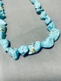 Double Wrap Or Single Chunk Vintage Native American Navajo Turquoise Sterling Silver Necklace-Nativo Arts