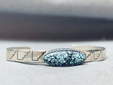 Tight Spiderweb Vintage Native American Navajo Turquoise Sterling Silver Bracelet-Nativo Arts