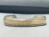 Excellent Vintage Native American Navajo Sterling Silver & 14k Gold Bracelet-Nativo Arts