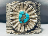 One Of The Most Unique Vintage Native American Navajo Turquoise Sterling Silver Bracelet-Nativo Arts