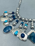 The Coolest Vintage Native American Navajo Lapis Sterling Silver Necklace-Nativo Arts