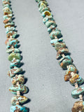 Outstanding Native American Navajo Royston Kingman Turquoise Chunks Sterling Silver Necklace-Nativo Arts