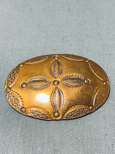 Astonishing Vintage Native American Navajo Copper Concho Pin-Nativo Arts