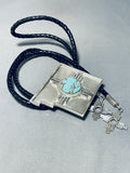 Rare Native American Navajo 8 Turquoise Sterling Silver New Mexico Bolo Tie-Nativo Arts