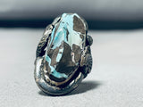 Fascinating Vintage Native American Navajo Godber Turquoise Sterling Silver Ring-Nativo Arts