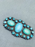 Early 1900's Vintage Native American Navajo Turquoise Satellite Sterling Silver Pin Old-Nativo Arts