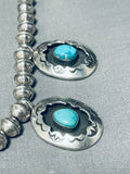 Rare Carviso Family Vintage Native American Navajo Turquoise Sterling Silver Necklace-Nativo Arts