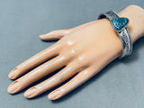 One Of The Best Vintage Native American Navajo Spiderweb Turquoise Sterling Silver Bracelet-Nativo Arts