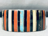 Smooth Surface Technique!! Vintage Navajo Turquoise Inlay Sterling Bracelet-Nativo Arts