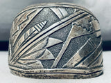 One Of Best Most Unique Vintage Native American Navajo Thomas Singer Sterling Silver Bracelet-Nativo Arts