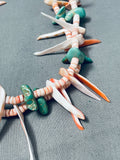 One Of The Best Vintage Santo Domingo Turquoise Shell Silver Necklace